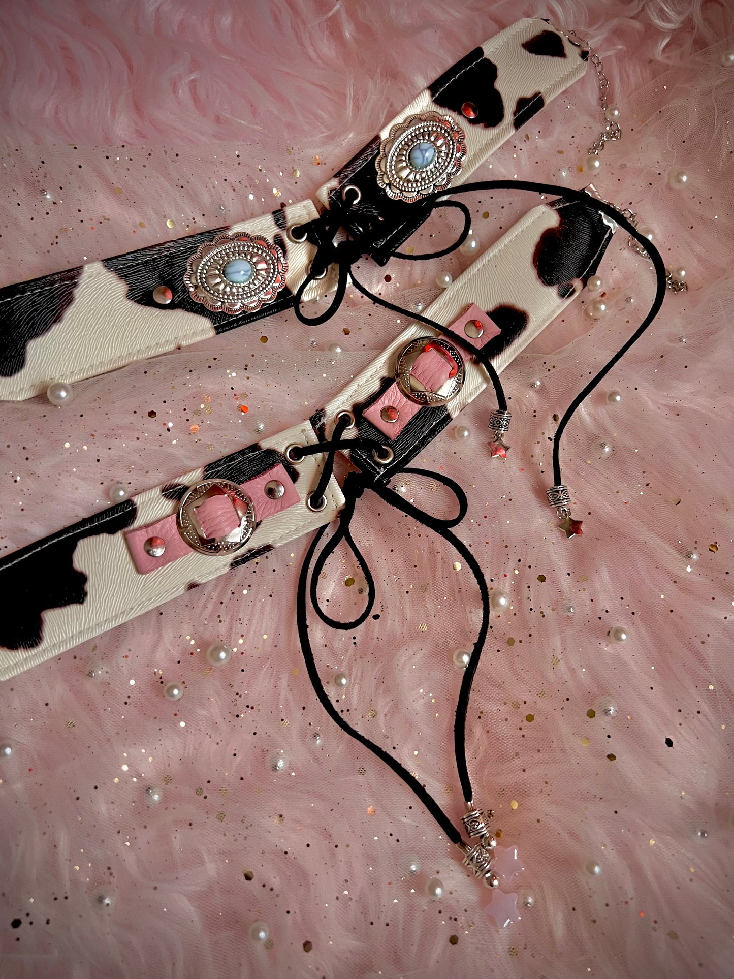 Cow print Tie Up Choker