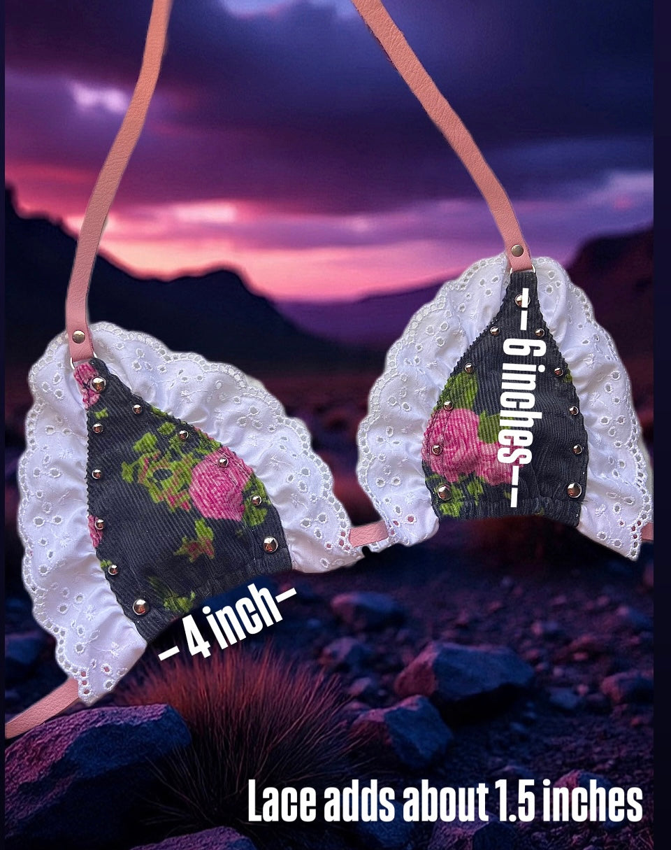 Floral Corduroy Micro Bralette