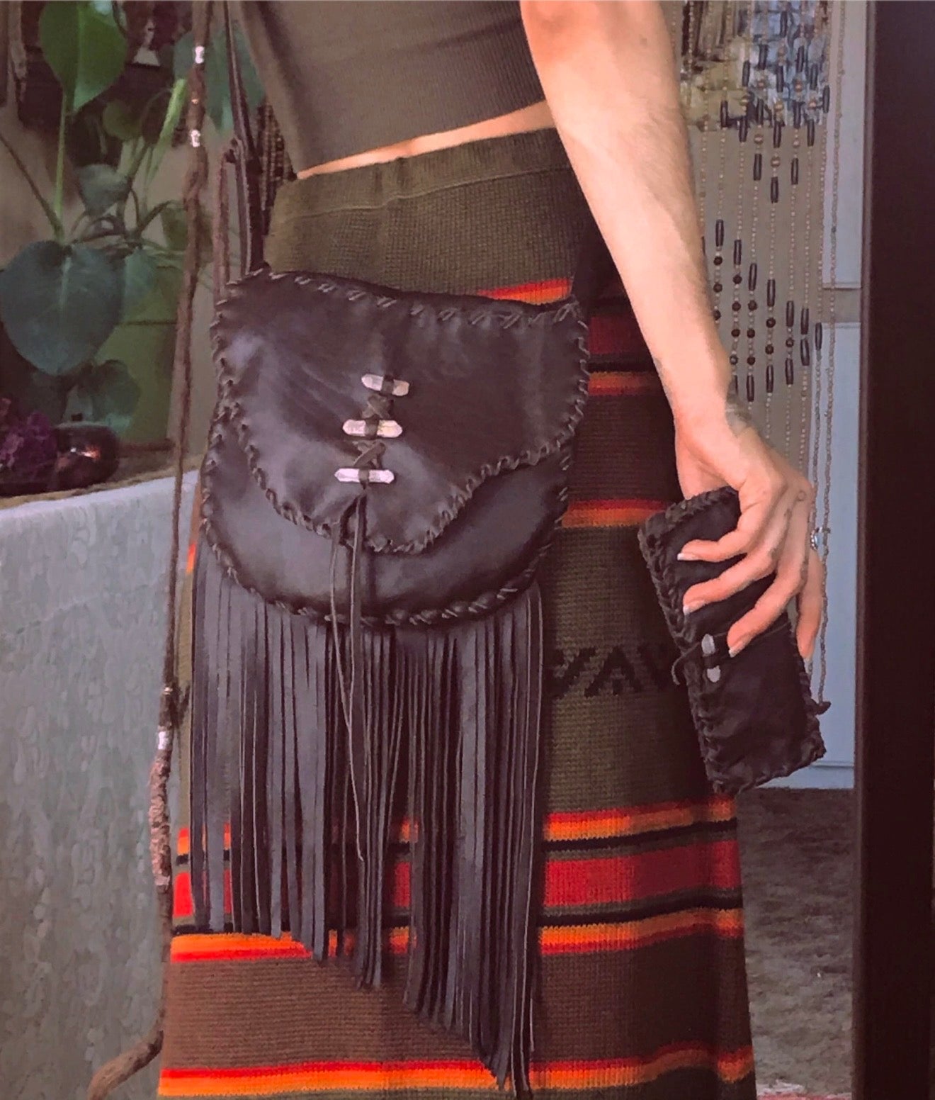 Crystal Leather Crossbody