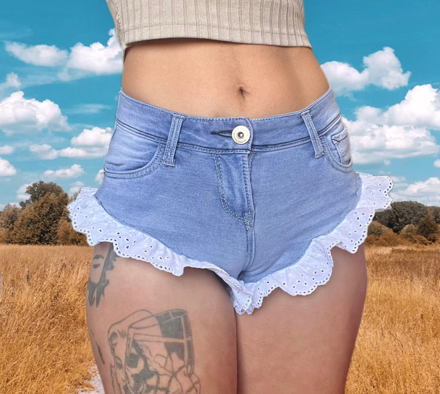Mid Rise Size 26 Booty Shorts