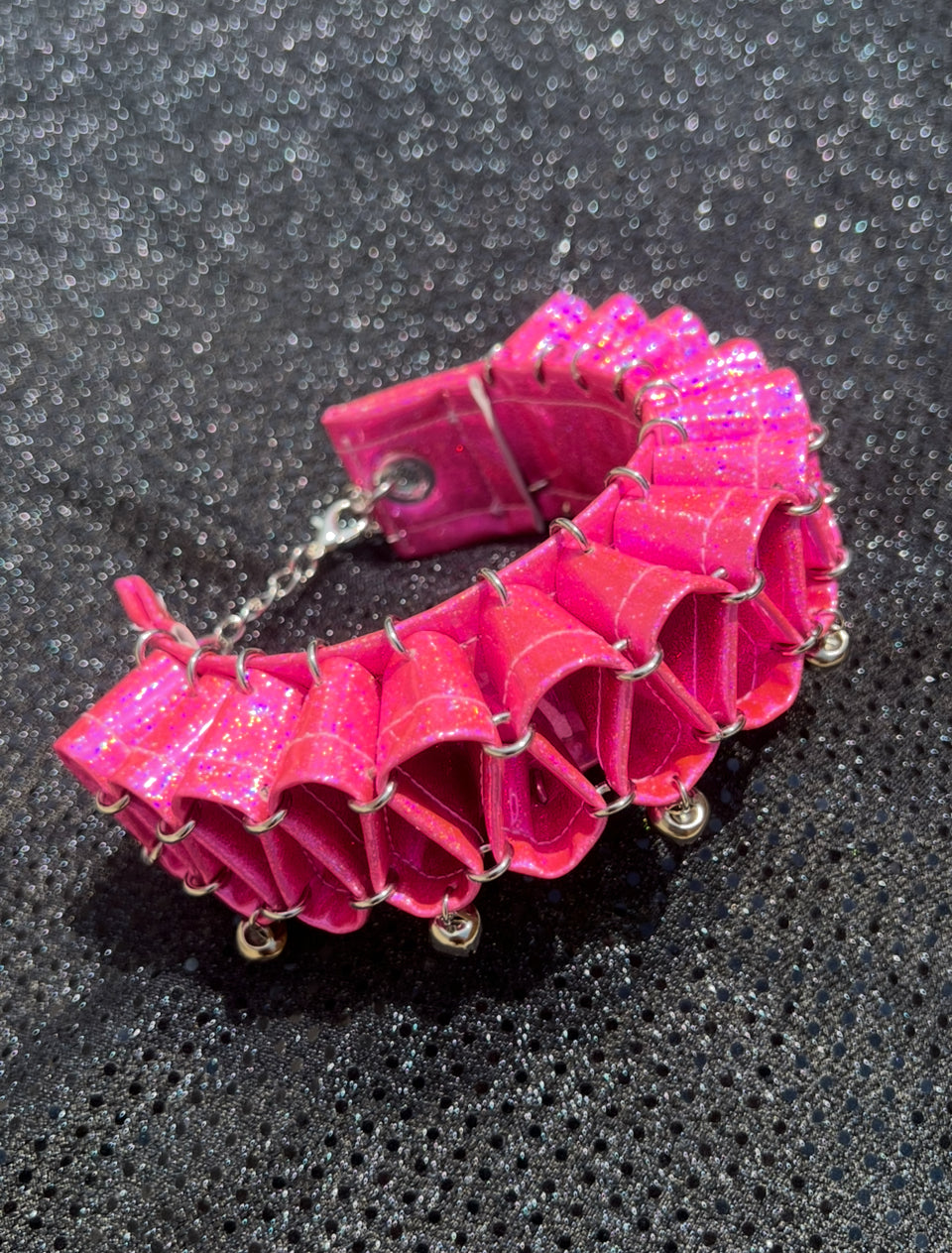Glitter Pink PVC Clown Collar