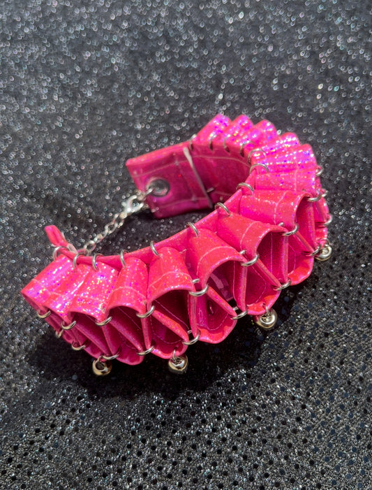 Glitter Pink PVC Clown Collar
