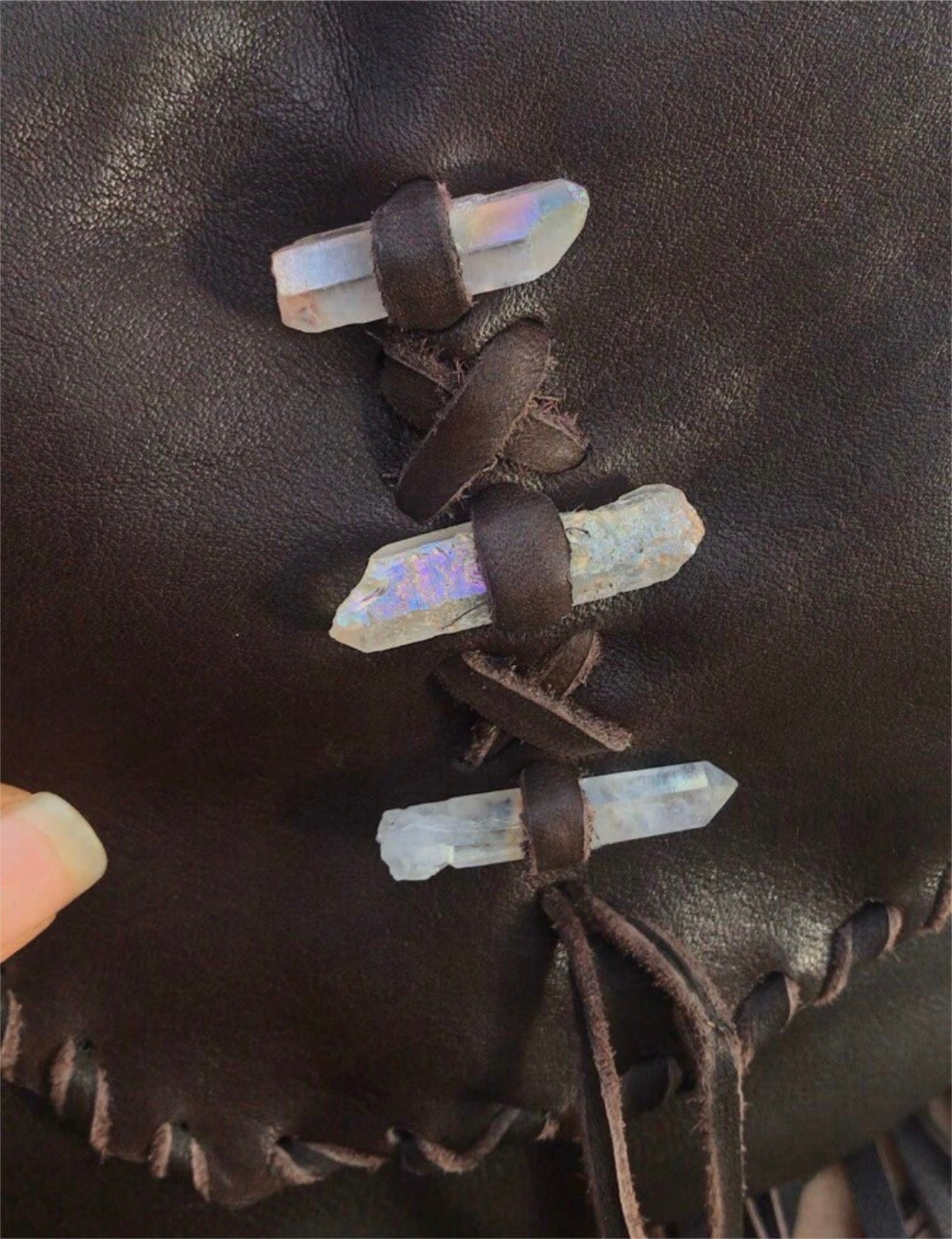 Crystal Leather Crossbody