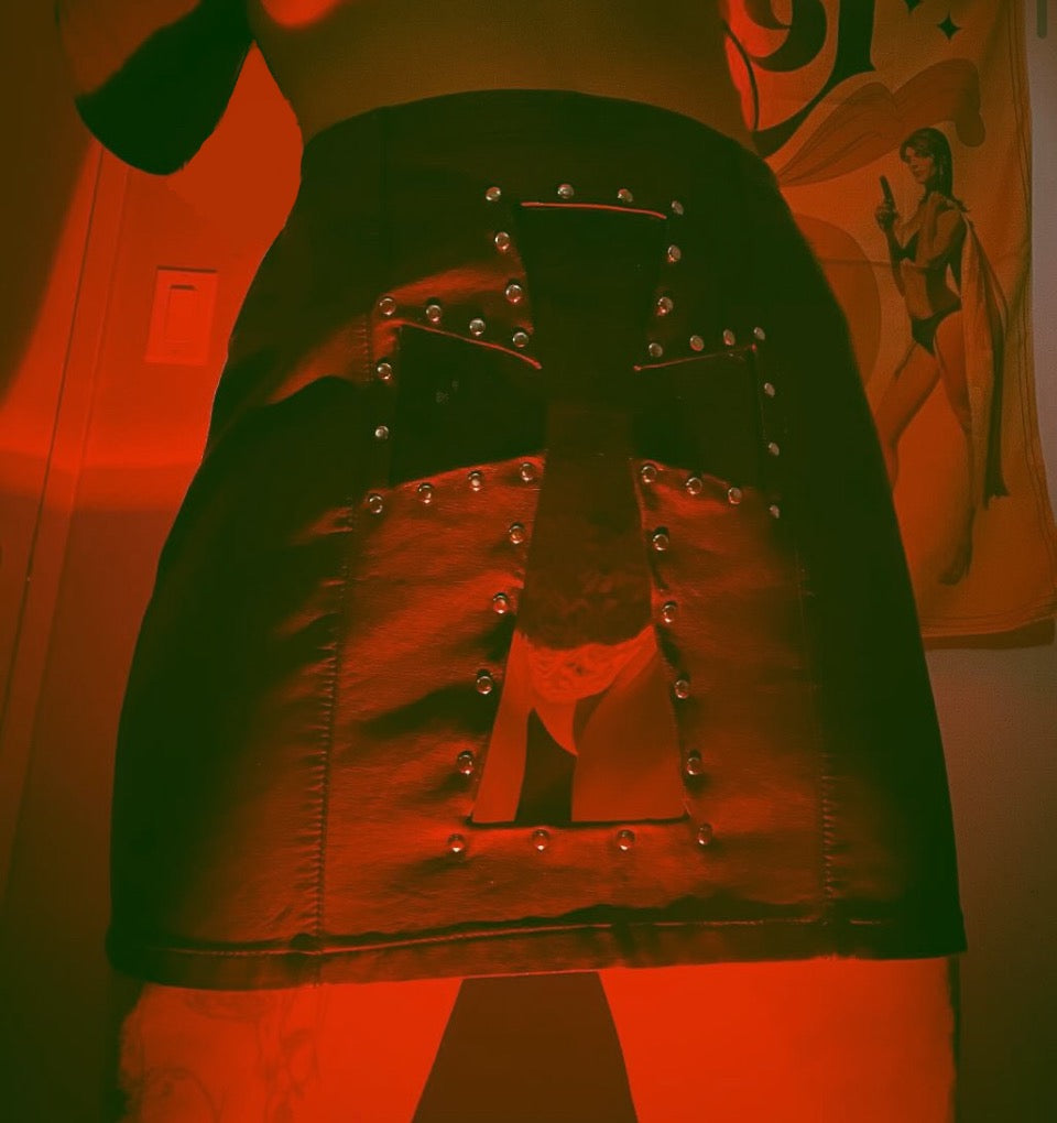 Holy Hell Black Smoke Vinyl Skirt