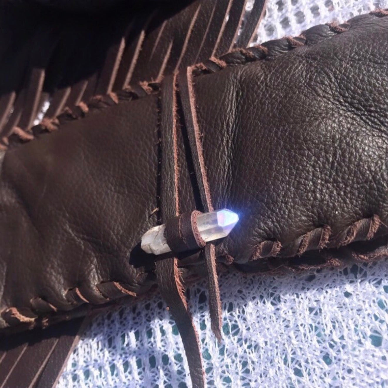 Crystal Leather Crossbody