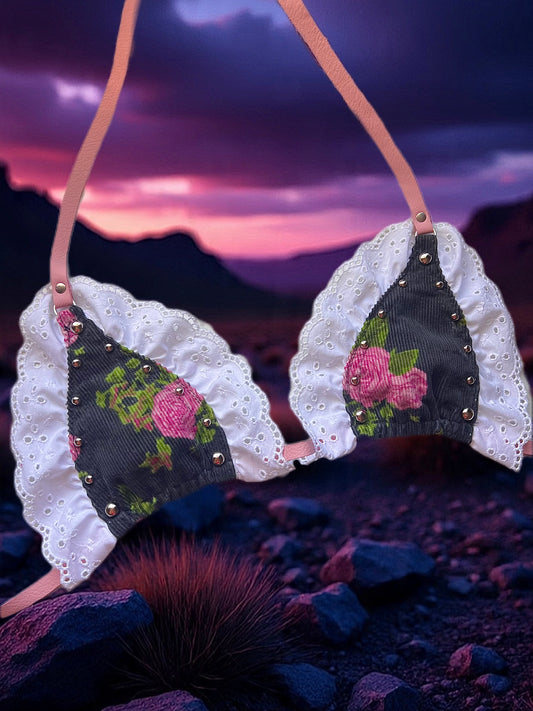 Floral Corduroy Micro Bralette