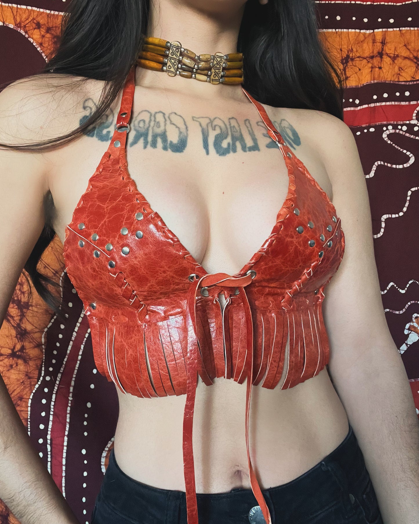 Burnt Sienna Fringe Halter