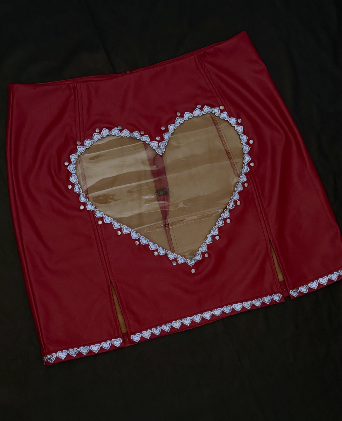 Be Mine CLEAR PVC heart skirt