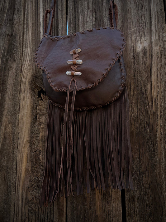 Crystal Leather Crossbody