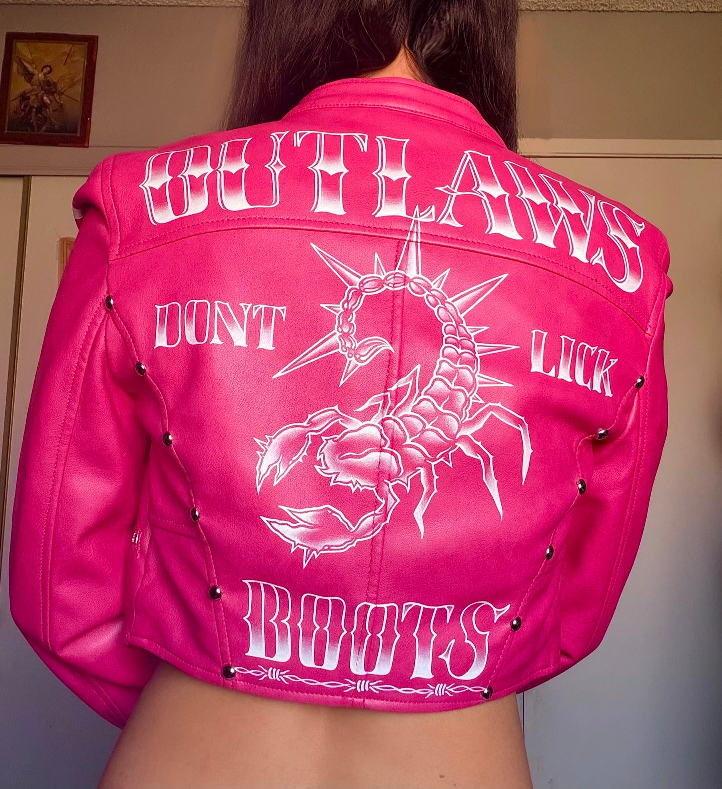 Hand Painted Cropped Jacket XS