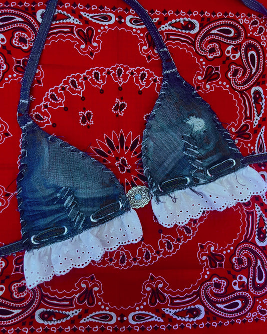 A/B cup Denim Bralette