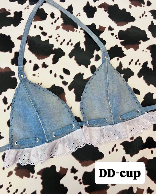 DD-cup Denim Bralette