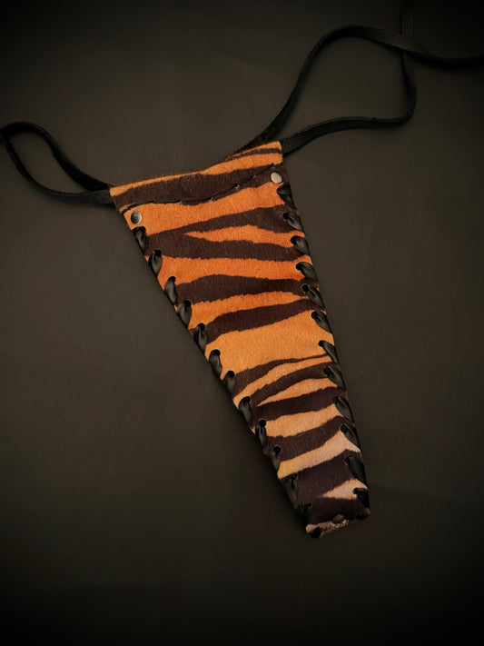 Tiger Felt Thong