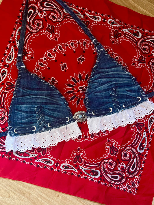 D-cup Denim Bralette