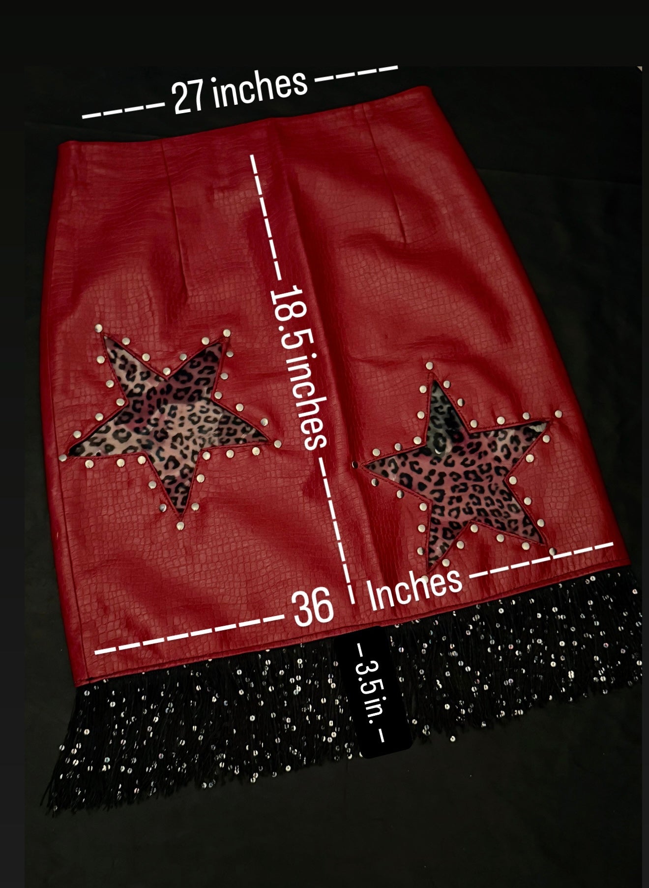 Upcycled Clear Cheetah Star Skirt