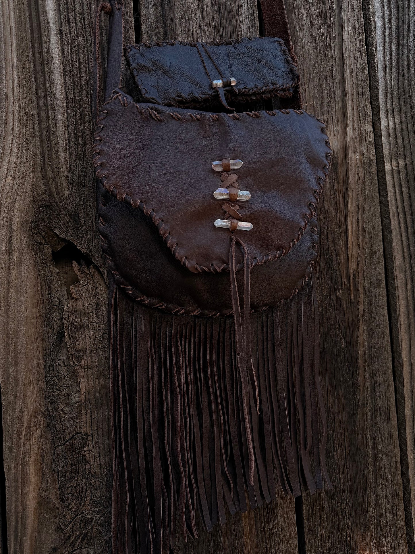 Crystal Leather Crossbody