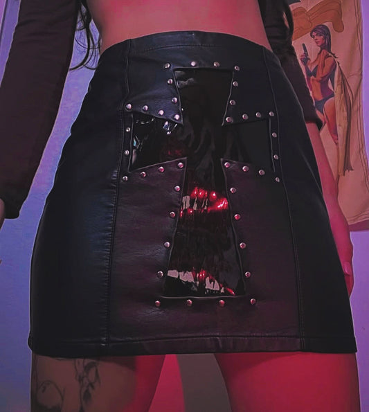 Holy Hell Black Smoke Vinyl Skirt