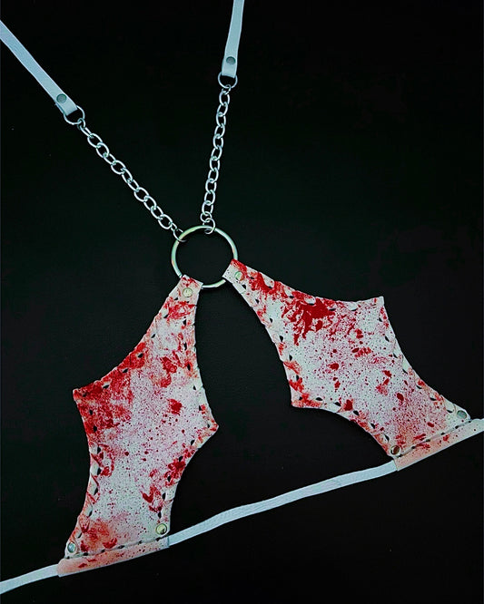 Vampira- Blood Splatter Cross top