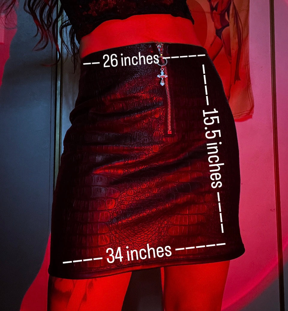 Holy Hell Vinyl Croc Skirt