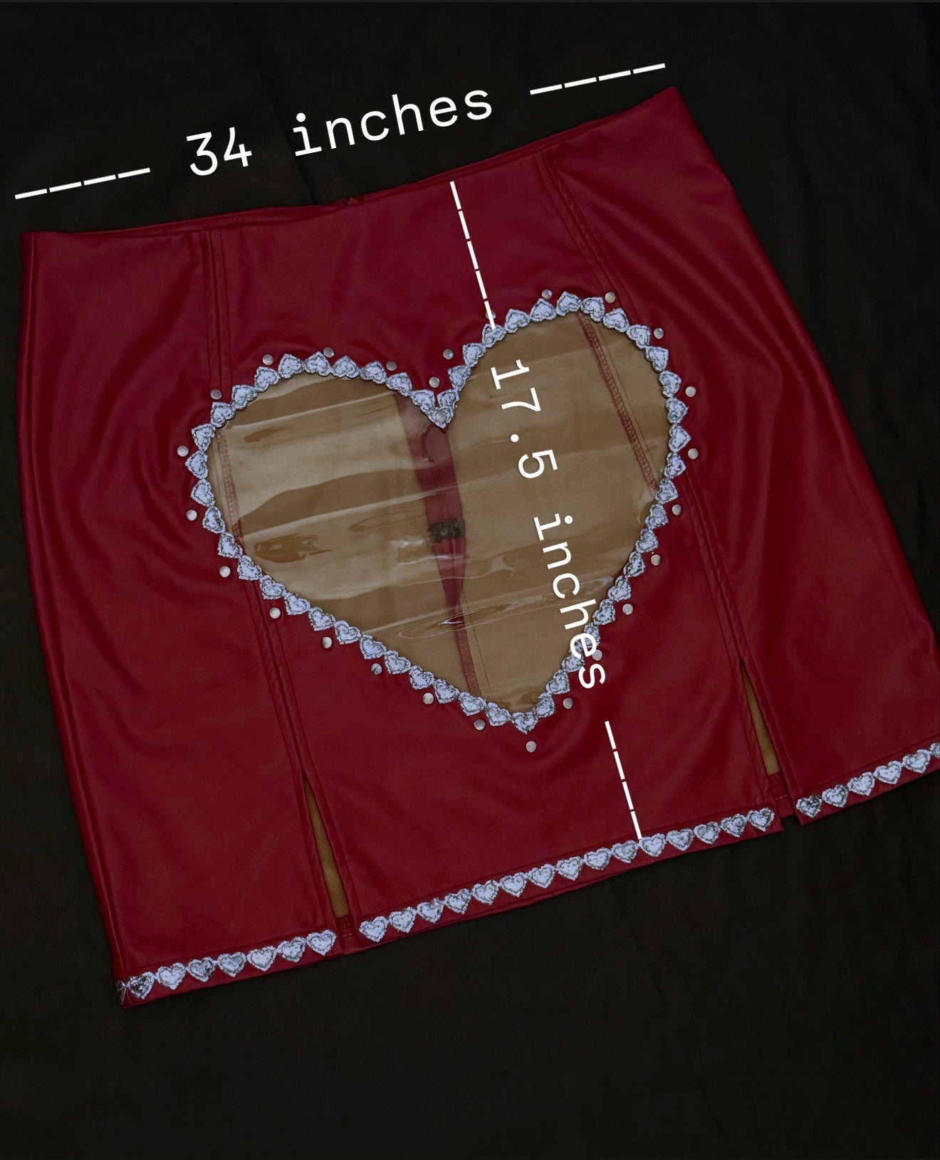 Be Mine CLEAR PVC heart skirt