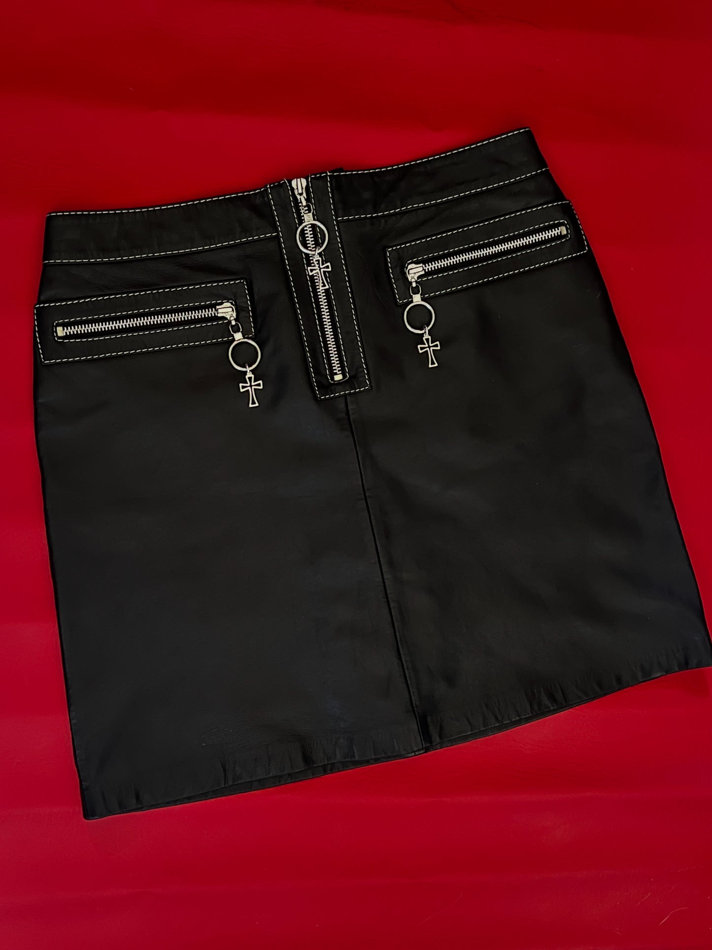 Holy Hell Leather Skirt