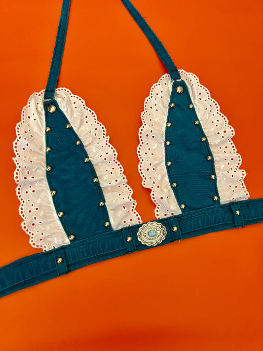 Jackie Blue Lace Top