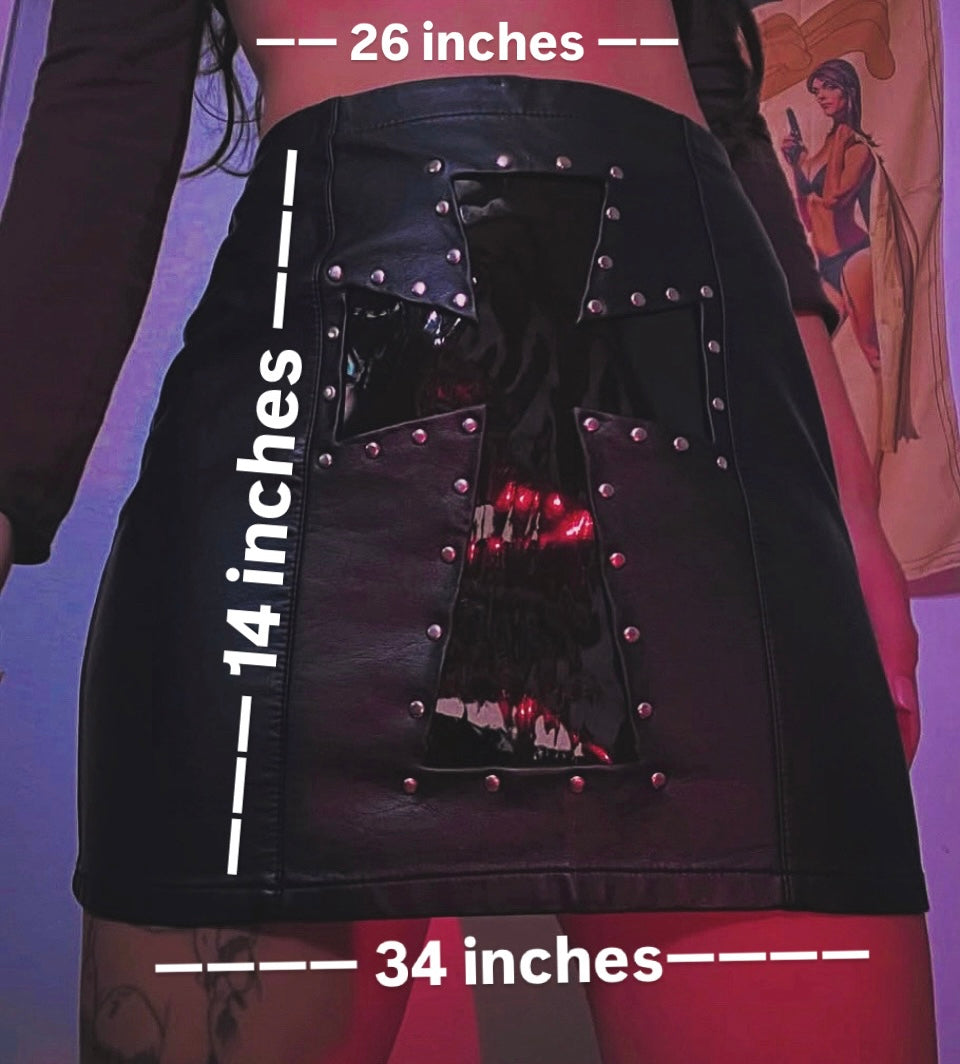 Holy Hell Black Smoke Vinyl Skirt