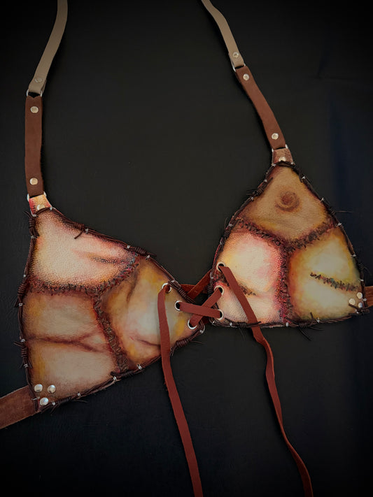 Leather Face Bralette D-cup