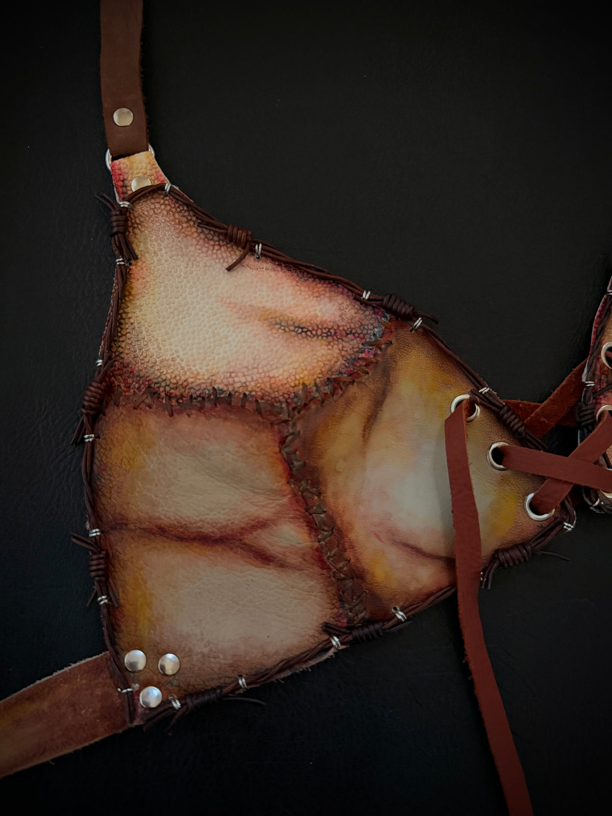 Leather Face Bralette D-cup