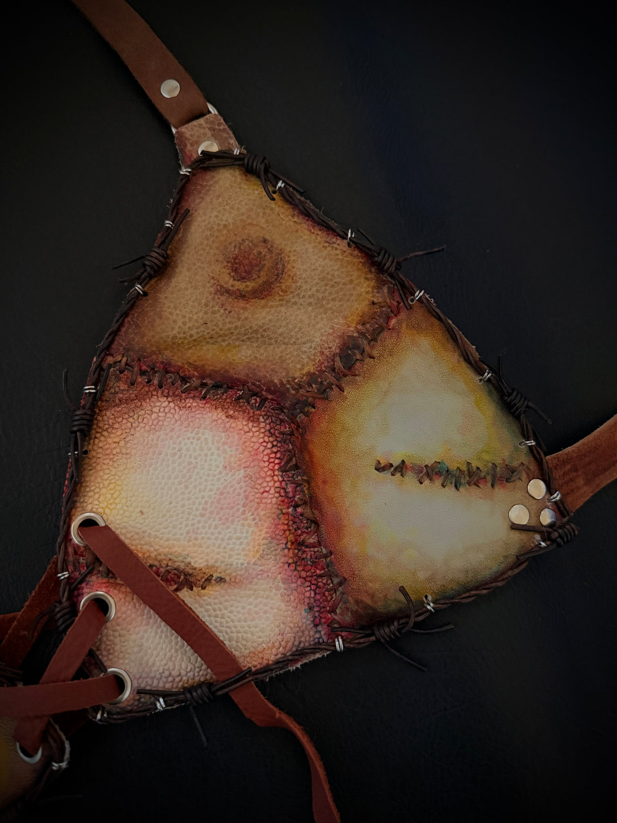 Leather Face Bralette D-cup
