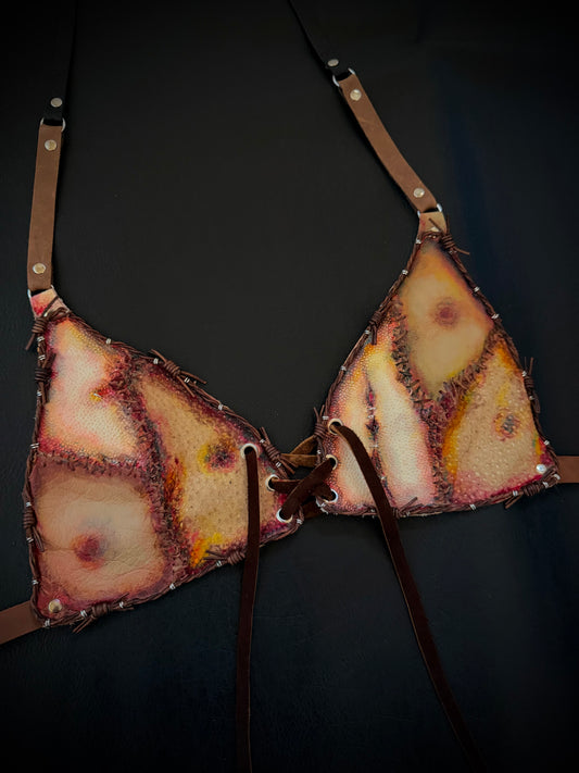 Leather Face Bralette B-cup