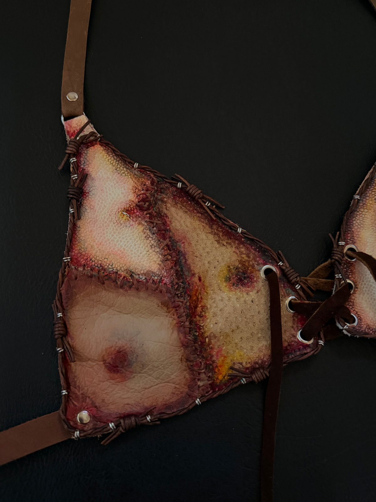 Leather Face Bralette B-cup