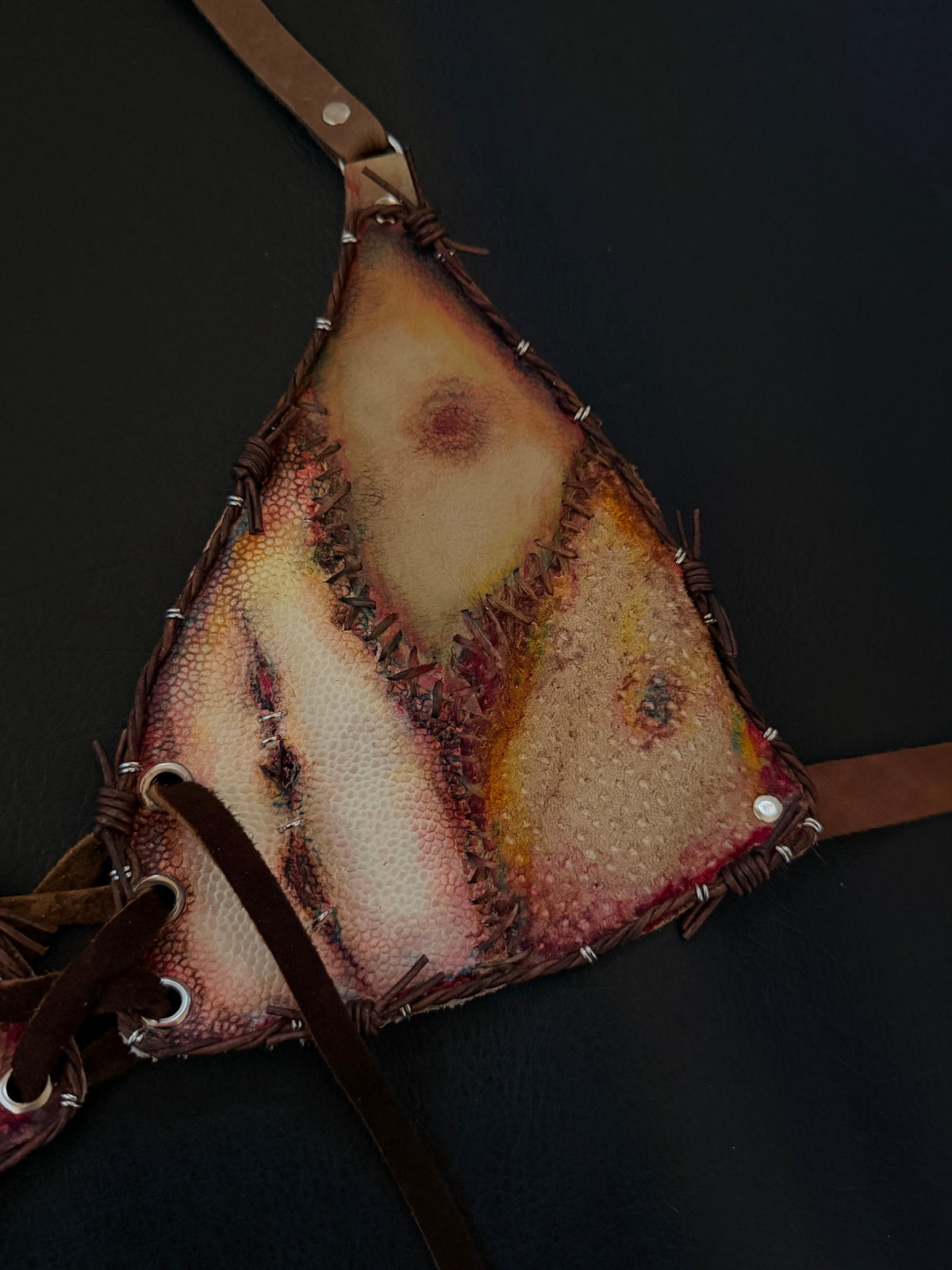 Leather Face Bralette B-cup